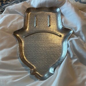 Crate&Barrel Silver Hamsa Hand Tray